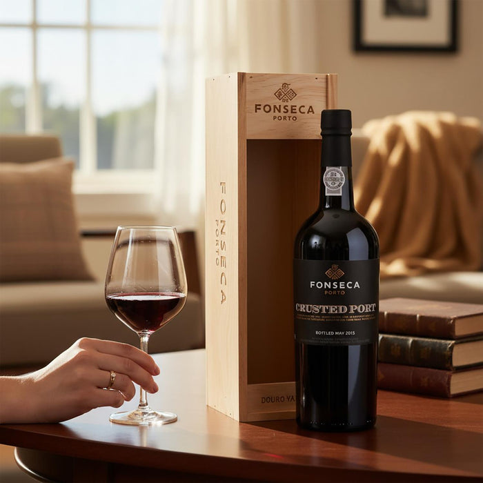 Fonseca Crusted Port In Wooden Gift Box With Glass