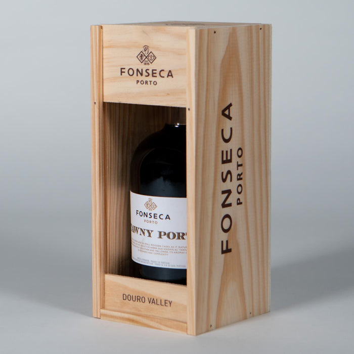 Side View Of Fonseca Tawny Port In Wooden Gift Box