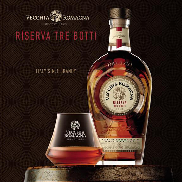 Vecchia Romagna Riserva Tre Botti 1820 Italian Brandy Italy's No.1 Brandy