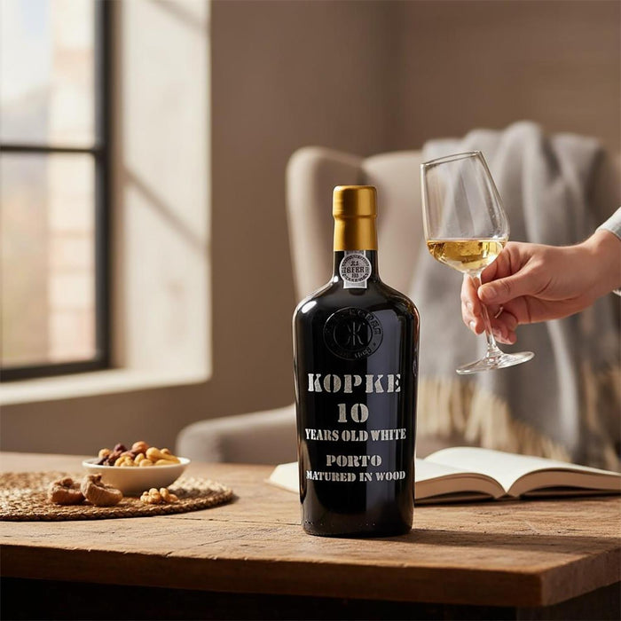 Person Holding Glass Of Kopke 10 Year Old White Port