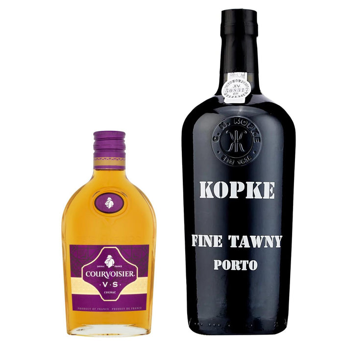 Port & Cognac Duo - Kopke Fine Tawny Port 75cl & Courvoisier VS Cognac 35cl