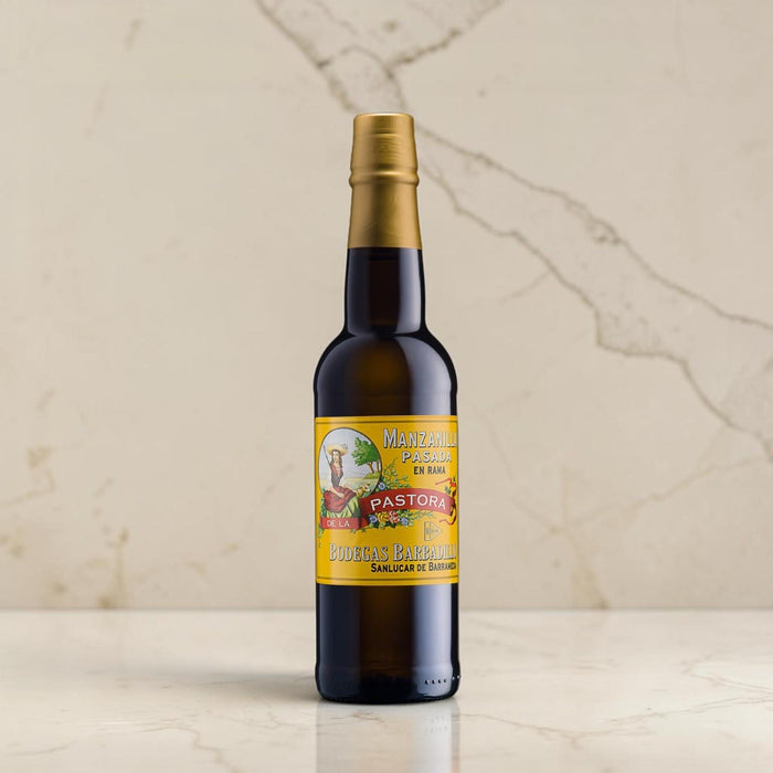 Barbadillo Manzanilla Pasada En Rama De La Pastora Sherry On Marble Countertop