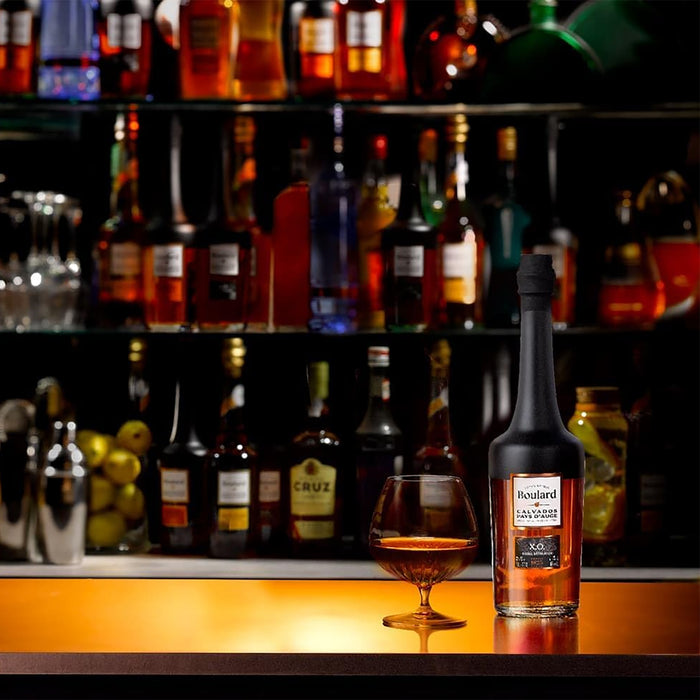 Boulard XO Calvados Pays D'Auge On Bar With Glass