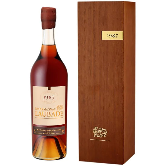 Chateau De Laubade Bas Armagnac 1987 Vintage Presented In A Wooden Gift Box
