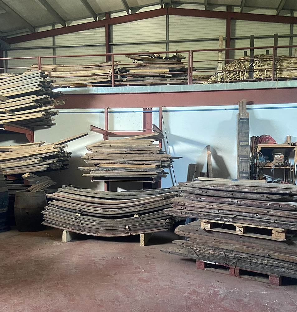 Seasoned oak staves, ready to give old casks a new life