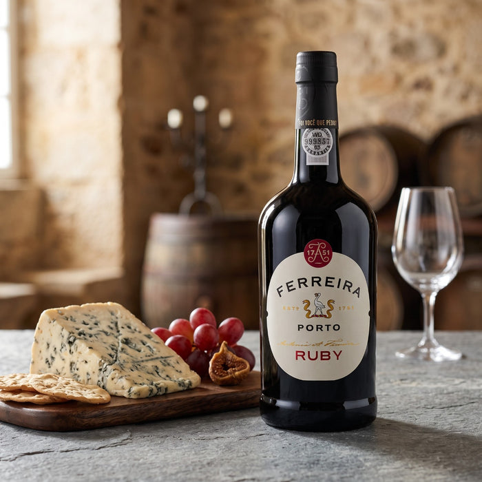 Ferreira Ruby Port with blue cheese