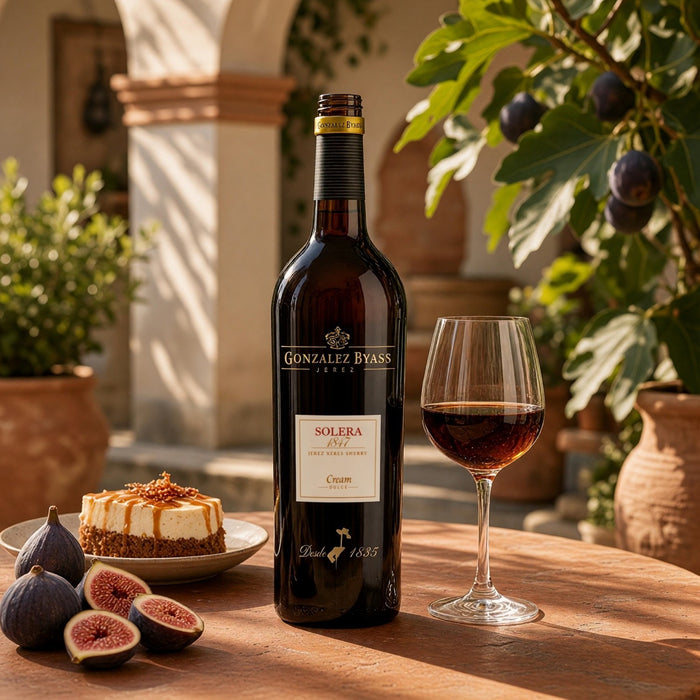 Gonzalez Byass Solera 1847 Dulce Oloroso Sherry 75cl with figs and dessert
