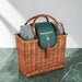 Grahams picnic hamper set on a green marble counter and grey backdrop
