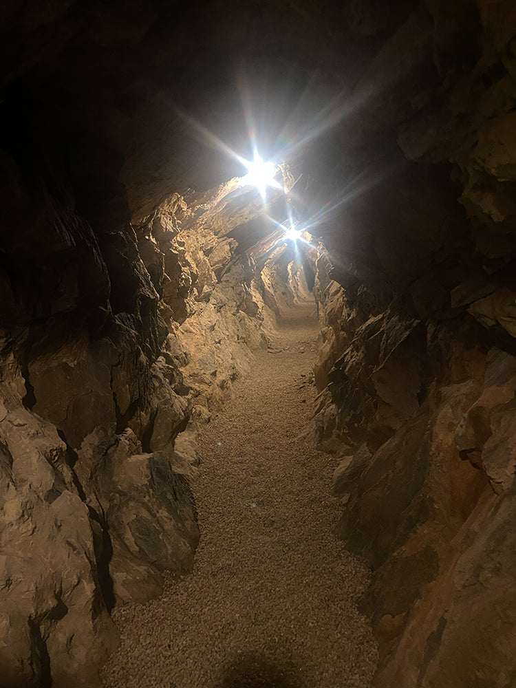 Tunnel cut straight through the schist that lies beneath the Vargellas vineyards