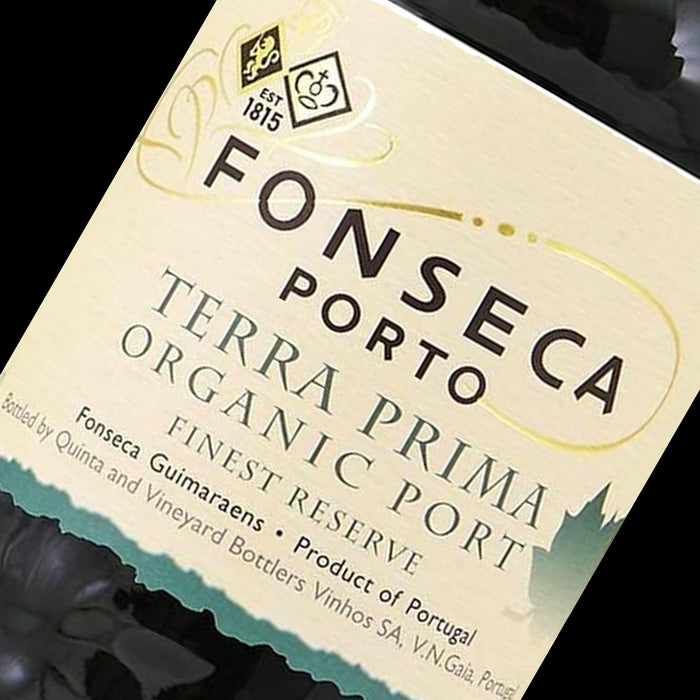 Close Up Fonseca Terra Prima Organic Reserve Port Label