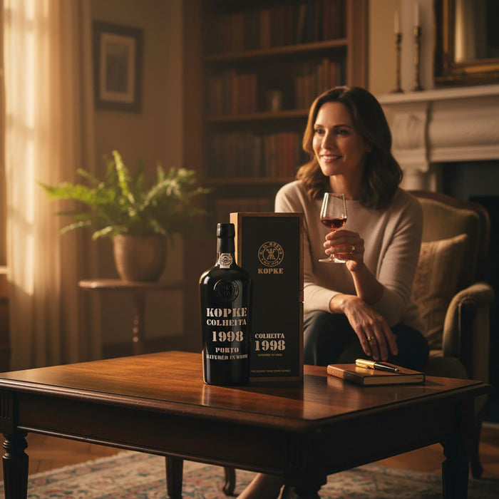 Lady Holding A Glass Of Kopke Colheita Port 1998
