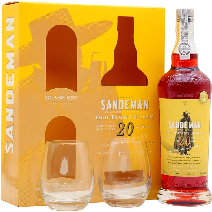 Sandeman 20 Year Old Tawny Port 2 Glass Gift Set