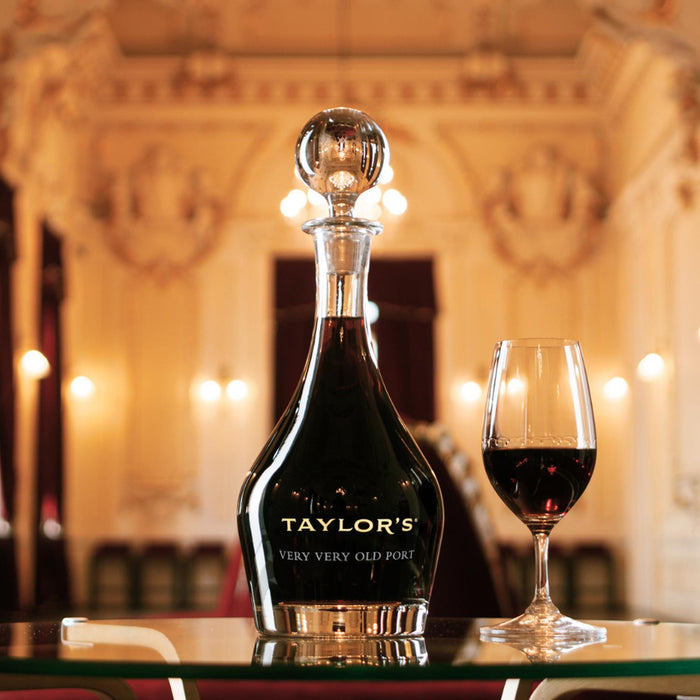 Taylors Very Very Old Tawny Port In Decanter & Glass