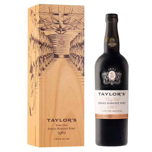 Taylors Very Old Single Harvest Vintage Port 1961 And Wooden Gift Box